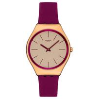 SWATCH Kalėdinė kolekcija Kvarcinis mechanizmas Atsparus vandeniui iki 30 metrų Unisex Šveicariškas Auksinis ciferblatas Nerūdijančio plieno korpusas Sintetinės odos dirželis SYXG131 auksas