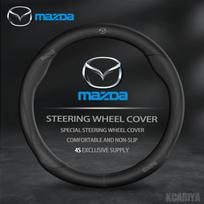 AAGG1 For Mazda 2 3 5 6 CX-4 CX-5 CX-7 CX-8 CX-30 CX-50 MX5 Miata RX-7 RX-8 Axela Atenza Car Carbon Fiber Leather Steering Wheel Cover juoda