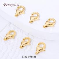 8mm 9mm 10mm 18K Gold Plated Lobster Clasp,Brass Jewelry Connectors For DIY Necklaces Bracelets,Jewelry Making Findings 5 pcs