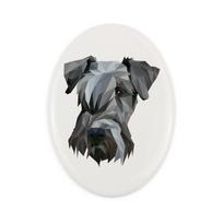 Terier Czeski, Cesky Terrier -Płytka Ze Zdjęciem I Napisem Geometryczna Marki Art-Dog