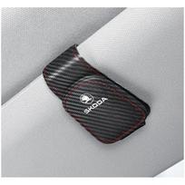 Magnetic Leather Eyeglass Clip Auto Sun Visor Glasses Storage Sunglasses Card for Skoda Octavia A5 A7 RS Fabia Superb For Skoda
