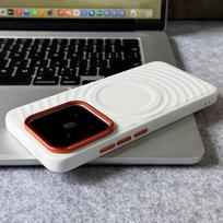 Dėklas Xiaomi 15 14 Pro, vandens banguotumo rašto odinis, magnetinis, raudonas metalinis kameros objektyvo žiedo dangtelis, skirtas Xiaomi MI 15Pro 15 5G, korpusas Xiaomi 15 Pro balta
