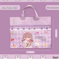 Large Capacity Double Layer Student Book & Art Bag - Portable Document & File Handbag 28*36CM