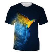 Parrot Series 3D Printed Men's Casual Short Sleeved T-shirt Vintage Sport Summer Men's T-shirts S