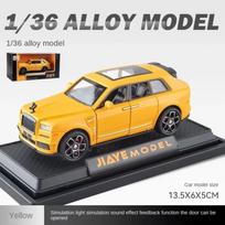 1:36 Cullinan Lydinio Automobilio Modelis Lietas Žaislas Su Garsu Ir Šviesa Transporto Priemonės Papuošalai Žaislas Garsas Ir Šviesa Atgal Traukiamas Vaikų Dovana Madingi Aksesuarai geltona