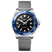 LONGINES Concas nardymo serijos automatinis mechaninis laikrodis 300 metrų atsparumas vandeniui 42 mm juodas ciferblatas nerūdijančio plieno ir keramikos korpusas L3.788.4.90.6 juoda