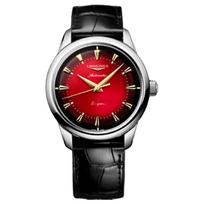 LONGINES Klasikinė replikų serija Automatinis mechaninis judėjimas 50 metrų atsparumas vandeniui Raudonas ciferblatas Nerūdijančio plieno korpusas Aligatoriaus odos dirželis L1.651.4.09.2 raudona