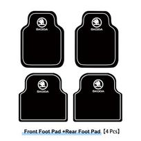 UINR6 2/4pcs Leather Car Floor Mats Carpet Cushion For Skoda Octavia Fabia Rapid Superb Kodiaq Scala Karoq Citigo Kamiq Roomster Enyaq