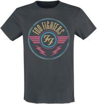 Foo Fighters Retro Sparnas ir Žaibas Ženkliuko Spaudinys Marškinėliai, Medvilniniai Unisex Roko Gerbėjų Marškinėliai 4XL