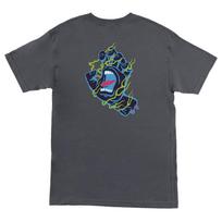 Santa Cruz SCREAMING INFERNO HAND Skateboard T Shirt CHARCOAL S įvairiaspalvis