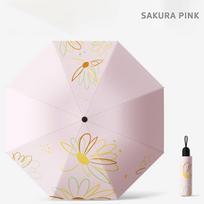 Mielas margučių rašto skėtis nuo saulės UPF 50 Plus Anti UV vinilinė danga Kompaktiškas skėtis nuo saulės Rankinis sulankstomas skėtis Vasaros kelionėms 1 piece umbrella rožinė