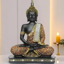 Global Grabbers New Limited Edition 25 Centimetre Meditating Sitting Buddha Idol Statue showpiece Home Decor Decoration Items