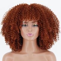 MERISIHAIR sintetiniai trumpi Afro Kinky garbanoti perukai moterims African Cosplay perukai Šviesūs rudi aukštos temperatūros pluošto perukai 12inches beige