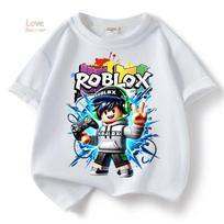 2026 Robloxing kid T-shirt Boys Game Sports Cotton T-shirt Child Cartoon Short sleeve top Casual Street Harajuku Clothes 100