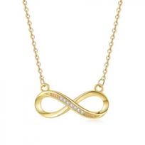Infinity Mobius Necklace for Women: Elegant European Style Clavicle Chain auksas