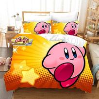 Antklodės užvalkalas Kirbys Star Allies 3D Išskirtinis Žaidimas Anime Skaitmeninė spauda Lovos patalynės komplektas Antklodė Lova Jaunimui Namų dekoras Vaikams Berniukui Dovana 135x200cm