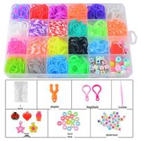Rainbow Rubber Bands: 24 Grids DIY Bracelet Loom Kit for Kids - Colorful & Educational Toy Accessories