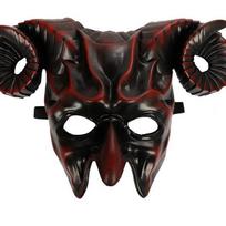 Halloween 3D Cow Horn Mask for Cosplay & Carnival tamsiai raudona spalva