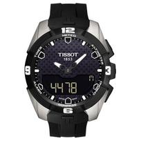 TISSOT jutiklinio ekrano serija kvarcinis mechanizmas 100 metrų atsparumas vandeniui kalendoriaus ciferblatas PVD danga antimagnetinis titano korpusas guminis dirželis T091.420.47.051.00 juoda
