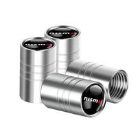 CNENFU1 For Nissan Nismo Xtrail Rogue Qashqai Note Leaf Sentra 4PCS Car Tire Hub Valve Cover Metal Aluminum Metal Dust Cover Accessories