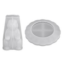 Resin Polymer Clay Crafts DIY Rabbit Offer Ornament Epoxy Molds for Home Decor & Candle Making Wave Spiral Molds