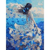 Painting By Number Picture On Canvas Kit For Adults Acrylic Paint DIY Gift Figure Drawing Wall Art Coloring By Number Home Decor 30x20cm no frame šviesiai pilka spalva