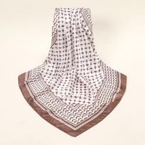 New Palestine Scarf Keffiyeh Women Printed Square Scarf Muslim Hijab Satin Silk Handkerchief Bandanna Muffler Headscarf Wraps white