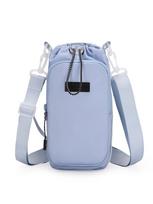 Insulated Water Bottle Carrier Bag Crossbody Holder with Adjustable Strap for Walking Hiking Outdoor Cup Purse mėlyna