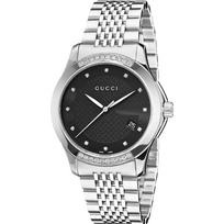 Gucci YA126408 G-Timeless Juodas ciferblatas Unisex laikrodis 38 mm sidabras