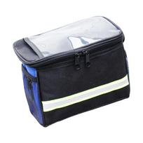 Large Capacity Bike Handlebar Bags with Removable Shoulder Strap Bicycles Front Storage Pouches Cycling Phone Bag mėlyna