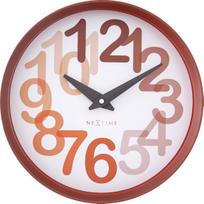 NeXtime Sieninis laikrodis Big Number 30 cm, oranžinis