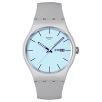 SWATCH ORIGINALS serijos kvarcinis mechanizmas 30 metrų atsparumas vandeniui unisex Šveicariškas laikrodis 41mm mėlynas ciferblatas biosource medžiagos korpusas silikoninė apyrankė SO29M702 mėlyna