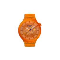 SWATCH JOY SPALVŲ serijos kvarcinis mechanizmas 30 metrų atsparumas vandeniui vyriškas 47 mm oranžinis ciferblatas korpusas iš biosource medžiagos dirželis iš biosource medžiagos SB05O103 oranžinė