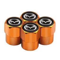 AAEW1 4 vnt. Automobilio rato padangos vožtuvo dangteliai Kotelio dėklas su logotipu Automobilio stilius Mazda 2 3 6 5 Axela Atenza CX 5 CX3 323 Emblemos Priedai auksas