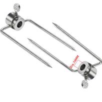 304 Stainless Steel BBQ Rotisserie Fork Kit Double-Sided Skewer Rod Attachment Universal Whole Chicken Meat Grill Accessories gray
