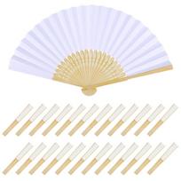 M-Modern-Bulk 24 White Paper Fans - Handheld Folding Design For Wedding Favors And Baby Shower Decor