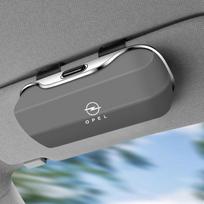 AAIK1 For Opel Car Sunglasses Holder, ABS Visor Glasses Case Clip Carbon Fiber Texture Car Sun Visor Glasses Box Storage pilka