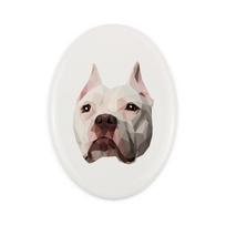 Amerykański Pitbulterier, Pit Bull, American Pit Bull Terrier, Pitbul, Apbt -Płytka Ze Zdjęciem I Napisem Geometryczna Marki Art-Dog