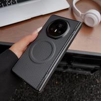 For Huawei Honor Magic V3 dėklas Kietas anglies pluoštas Magnetinis MagSafe Apsauginis galinis dangtelis Dėklas Honor Magic V3 telefono korpusui For Magic V3 juoda