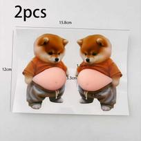 Fat Chai Dog Anti-Collision Sticker Big Belly Little Dog Car Safety Decal People Warning Home Decorative Strip
