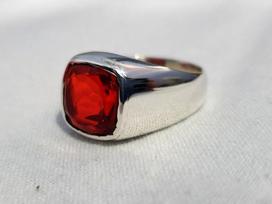 Granato brangakmenio žiedas, pagalvės formos žiedas, išraiškingas žiedas, gimimo akmens žiedas, 925 svarų sterlingų sidabras, gimimo akmens žiedas, boho žiedas, rankų darbo žiedas 6
