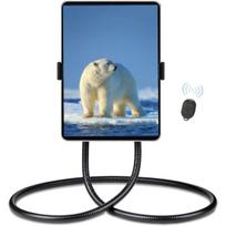 Universalus lankstus gooseneck telefono laikiklis su Bluetooth nuotolinio valdymo pulteliu laisvoms rankoms juoda