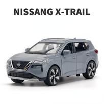 Naujas 1/32 mastelio X-Trail žaislinio automobilio modelis, lydinio lieto metalo, atitraukiamas modelis su garsu ir šviesa, berniukų festivalio žaislas, dovana, kolekcija pilka spalva