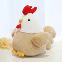 New plush toy chicken doll cute hen cloth doll soft and comfortable to send friends girlfriends gift children 25cm chaki