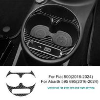 Real Soft Carbon Fiber Sticker For Fiat 500/Abarth 595/695 2016 2017 2018 2019 2020 2025 2025 2025 2025 LHD RHD Cup Holder Frame For Abarth 595 695