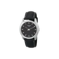 Tissot Kvarcinis Mechanizmas 100M Atsparus Vandeniui Laikrodis 39Mm Juodas Ciferblatas Nerūdijančio Plieno Korpusas Odinis Dirželis Vyriški Laikrodžiai Sidabrinis T035.446.16.051.02 Black