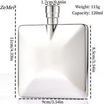 Portable Stainless Steel Hip Flask,4 oz Spirits Vodka Cup + Funnel Outdoors Whiskey Hip Flask ,Flat Shape Flagon Men Gift