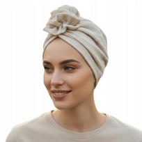 Klasyczny Turban Z Różą Mussa 520 Z Muślinu Bawełnianego Komfort I Styl