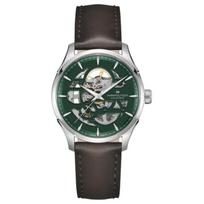 HAMILTON Jazz serijos automatinis mechaninis laikrodis 50 metrų atsparus vandeniui vyriškas laikrodis 40 mm žalias ciferblatas nerūdijančio plieno korpusas odinis dirželis H42535560 žalia