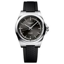 LONGINES Concas serijos automatinis mechaninis laikrodis 100 metrų atsparumas vandeniui madingas 38 mm juodas ciferblatas nerūdijančio plieno korpusas guminis dirželis L3.720.4.52.9 juoda